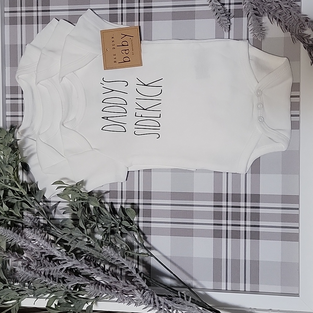 Rae Dunn "Daddy's Sidekick" 3 Piece Onsie